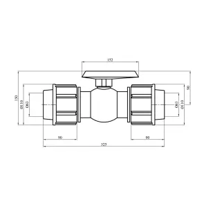 Кран ПЕ SantehPlast 63 мм №2