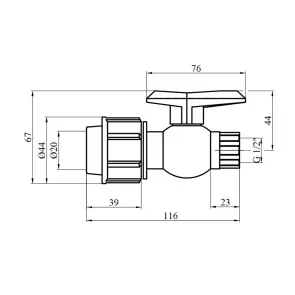 Кран ПЭ SantehPlast 20х1/2" РВ №2