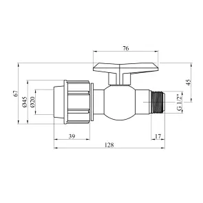 Кран ПЭ SantehPlast 20х1/2" РЗ №2