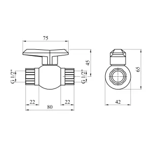 Кран ПЭ SantehPlast 1/2" ВВ №2