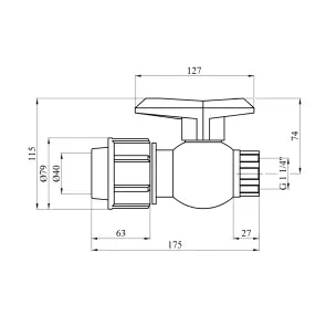 Кран ПЭ SantehPlast 40х1 1/4" РО №2