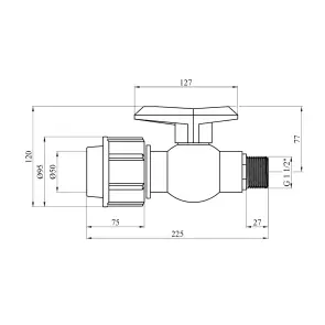Кран ПЭ SantehPlast 50х1 1/2" РЗ №2