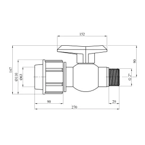 Кран ПЕ SantehPlast 63х2" РЗ №2