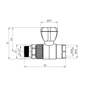Кран радиаторный прямой PPR GrandiTherm 20х1/2" №2