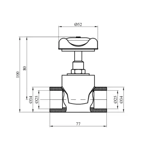 Вентиль прямоточний PPR GrandiTherm 25 мм №2