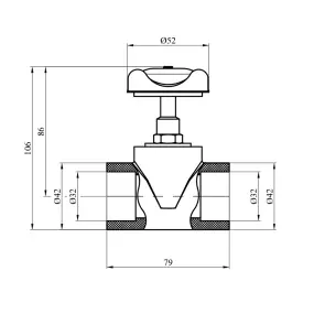 Вентиль прямоточный PPR GrandiTherm 32 мм №2