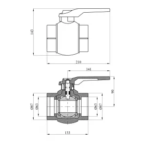 Кран шаровый PPR Rozma 63 мм №2