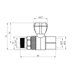 Кран радиаторный прямой PPR Rozma 25х3/4" №2