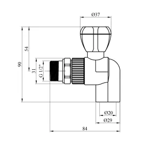 Кран радиаторный угловой PPR Rozma 20х1/2" №2