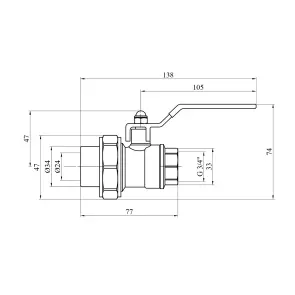 Кран шаровый PPR Rozma 25х3/4" РО №2