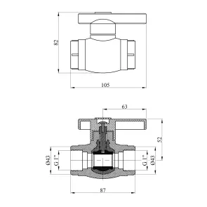 Кран шаровый с пластиковым шариком PPR Rozma 32х1" РО №2