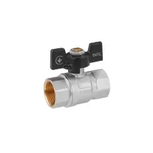 Кран шаровый Kroner 3/4" ВВ PN40 бабочка, никелированная