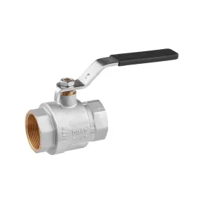 Кран кульовий Kroner 1 1/2" ВВ PN40 ручка, нікельований №1
