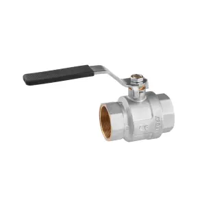 Кран кульовий Kroner 1 1/2" ВВ PN40 ручка, нікельований №3