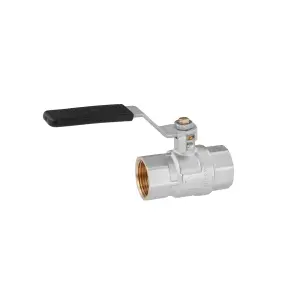Кран кульовий Kroner 3/4" ВВ PN40 ручка, нікельований №3