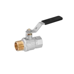 Кран кульовий Kroner 3/4" ВЗ PN40 ручка, нікельований №1