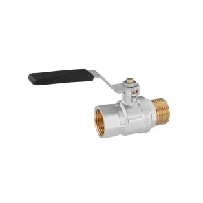 Кран кульовий Kroner 3/4" ВЗ PN40 ручка, нікельований №3