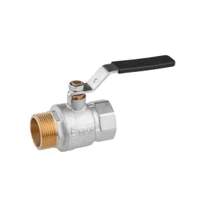 Кран кульовий Kroner 1 1/4" ВЗ PN40 ручка, нікельований №1