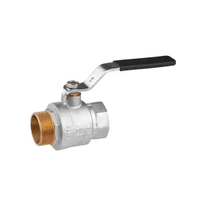 Кран кульовий Kroner 1 1/2" ВЗ PN40 ручка, нікельований №1