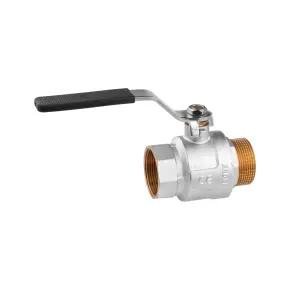 Кран кульовий Kroner 1 1/2" ВЗ PN40 ручка, нікельований №3