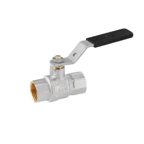 Кран кульовий Kroner 1/2" ВВ PN40 ручка, нікельований №1
