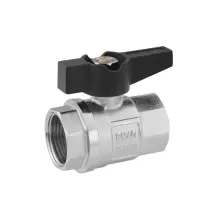 Кран шаровый Karro UNO 3/4" ВВ PN40 бабочка, никелированная