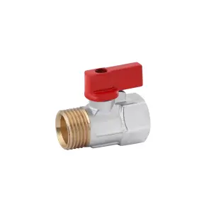 Кран кульовий Karro "Standart" 1/2" ВЗ "Mini" PN30 ручка, нікельований №1