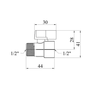 Кран кульовий Karro "Standart" 1/2" ВЗ "Mini" PN30 ручка, нікельований №2
