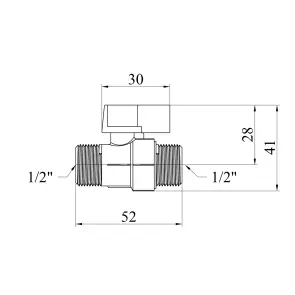 Кран шаровой Karro "Standart" 1/2" ЗЗ "Mini" PN30 ручка, никелированный №2