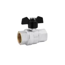 Кран шаровой Karro "Perfect" 3/4" ВВ PN40 бабочка, никелированная