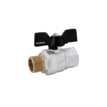 Кран шаровой Karro "Premium" 3/4" ВЗ PN40 бабочка, никелированная