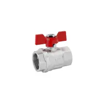 Кран шаровой Karro "Standart+" 1/2" ВВ PN40 бабочка, никелированная