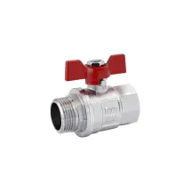 Кран шаровой Karro "Standart+" 1/2" ВЗ PN40 бабочка, никелированная