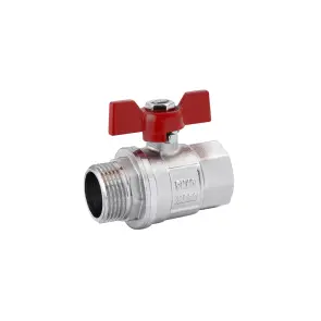 Кран шаровой Karro "Standart+" 1/2" ВЗ PN40 бабочка, никелированная №1