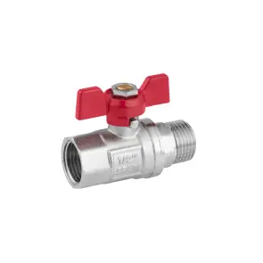 Кран шаровой Karro "Standart+" 1/2" ВЗ PN40 бабочка, никелированная №3