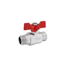 Кран шаровой Karro "Standart+" 1/2" ЗЗ PN40 бабочка, никелированная
