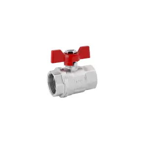 Кран шаровой Karro "Standart+" 3/4" ВВ PN40 бабочка, никелированная №1