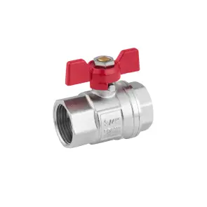 Кран шаровой Karro "Standart+" 3/4" ВВ PN40 бабочка, никелированная №3
