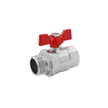 Кран шаровой Karro "Standart+" 3/4" ВЗ PN40 бабочка, никелированная