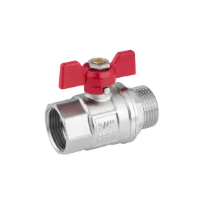 Кран шаровой Karro "Standart+" 3/4" ВЗ PN40 бабочка, никелированная №3