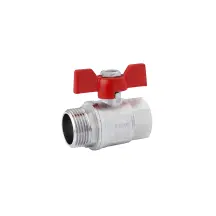 Кран шаровой Karro "Standart+" 1" ВЗ PN40 бабочка, никелированная