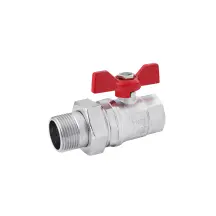 Кран-американка шаровая прямая Karro "Standart+" 1" ВЗ PN40 бабочка, никелированная