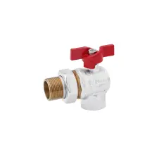 Кран-американка шаровая угловая Karro "Standart" 3/4" ВЗ PN40 бабочка, никелированная