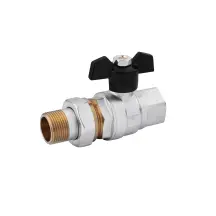 Кран-американка шаровая прямая Karro "Perfect" 3/4" ВЗ PN40 бабочка, никелированная