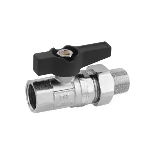 Кран-американка кульовий прямий Karro "Uno Black" 1/2" ВЗ PN40 метелик №3