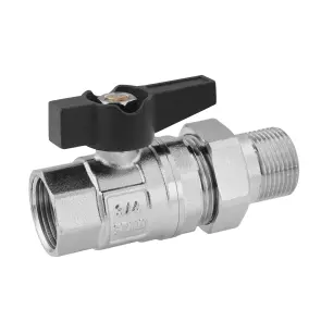 Кран-американка шаровой прямой Karro "Uno Black" 3/4" ВЗ PN40 бабочка №3
