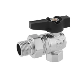 Кран-американка кульовий кутовий Karro "Uno Black" 1/2" ВЗ PN40 метелик №1