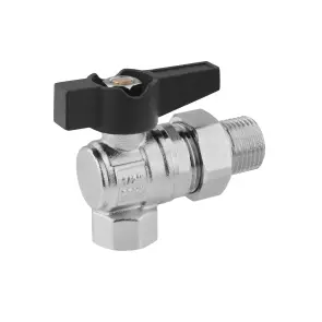 Кран-американка кульовий кутовий Karro "Uno Black" 1/2" ВЗ PN40 метелик №3