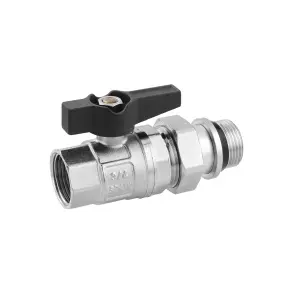 Кран-американка шаровой прямой с антитечкой Karro "Uno Black" 3/4" ВЗ PN40 бабочка №3