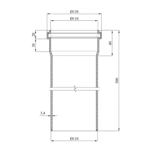 Труба для наружной канализации Rozma SN4 110х500х3,4 мм №2